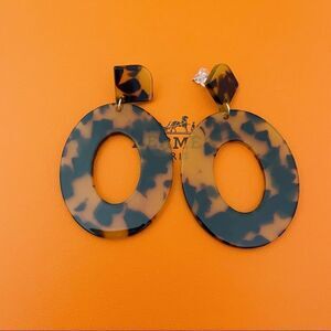 Animal Print Drop Statement Earrings